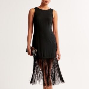 Abercrombie & Fitch Black Fringe Dress
